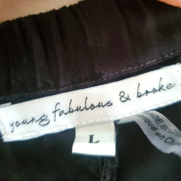 YOUNG FABULOUS & BROKE Grey Pink Tie Dye Side Split Wide-Leg Pants Women's SZ L‎ - Picture 11 of 11